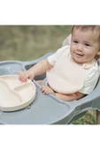 Babyjem Silikon Beslenme Seti Ekru - Bpa Içermeyen Silikon Önlük & Tabak & Bardak & Kaşık thumbnail 3