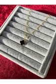 Ulaş Aksesuar  Van Cleef Siyah Sedef Yonca Gold Zincir Kararmaz Paslanmaz Kadın Kolye - 2