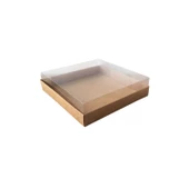 Asetat Kapaklı Karton Kutu Havlu Kutusu 20X20X5  CM (10 Adet)  Kraft - 1