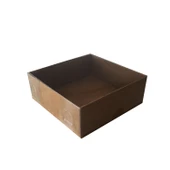 Asetat Kapaklı Karton Kutu Düz Renk 7X7X3 (50 Adet)  Kraft - 1