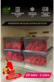 SUPERCUPP Plastik Kendinden Kilitli Saklama Kabı Derindondurucu&buzdolabı Düzenleyici Gri - 2 Litre - 20 Adet - 1