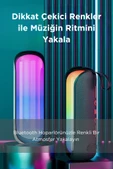 IPX7 Kablosuz Hoparlör Rgb Aydınlatmalı Fm Radyo Taşınabilir Bluetooth Hoparlör - 4