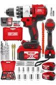 DAFLONG Brushless 58 v 5ah Çelik Şanzıman 10 Pilli Çift Akülü Darbeli Şarjlı Matkap Vidalama-KIRMIZI - 2