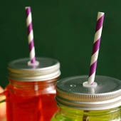 3B Trend Kağıt Pipet Mor Beyaz 25'li - 3