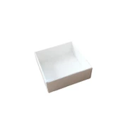 Asetat Kapaklı Karton Kutu 6X6X2.5 CM (50 Adet)  Beyaz - 1