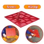 Saplı Plastik Sıvacı Küreği Harç Duvar Beton Sıva Yayma 44x36 cm Boyutunda Plastik Sap - 1