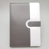 Çizgili Termo Deri Defter Gri - 1