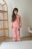 KIZ ÇOCUK MİNNİE MODELLİ 3 İPLİK ŞARDONLU EŞOFMAN TAKIMI - 1