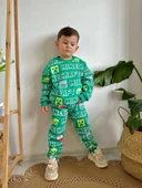 ERKEK ÇOCUK MİNECRAFT MODELLİ 3İPLİK  ŞARDONLU EŞOFMAN TAKIMI - 3