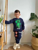 ERKEK ÇOCUK MİNECRAFT MODELLİ 3İPLİK  ŞARDONLU EŞOFMAN TAKIMI - 7