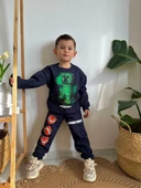 ERKEK ÇOCUK MİNECRAFT MODELLİ 3İPLİK  ŞARDONLU EŞOFMAN TAKIMI - 8