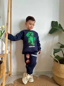 ERKEK ÇOCUK MİNECRAFT MODELLİ 3İPLİK  ŞARDONLU EŞOFMAN TAKIMI - 9