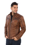Spor Model Erkek Deri Mont Taba Renk - 2