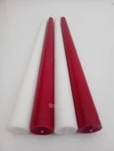 qosrix Yılbaşı Özel Serisi 4'lü Kırmızı Beyaz Şamdan Doğal Kokulu Soya Mumu Yeni Yıl Noel Uzun Çubuk Konik Mum thumbnail 3