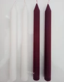 qosrix Yılbaşı Özel Serisi 4'lü Bordo Beyaz Şamdan Doğal Kokulu Soya Mumu Yeni Yıl Noel Uzun Çubuk Konik Mum thumbnail 1