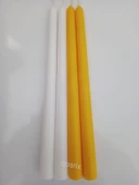 qosrix Yılbaşı Özel Serisi 4'lü Sarı Beyaz Şamdan Doğal Kokulu Soya Mumu Yeni Yıl Noel Uzun Çubuk Konik Mum - 4