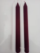 qosrix Yılbaşı Özel Serisi 4'lü Bordo Beyaz Şamdan Doğal Kokulu Soya Mumu Yeni Yıl Noel Uzun Çubuk Konik Mum thumbnail 2