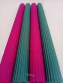 qosrix Yılbaşı Özel Serisi 4'lü Fuşya Açık Petrol Yeşili Şamdan Doğal Kokulu Soya Mumu Yeni Yıl Noel Uzun Çubuk Konik Mum thumbnail 3