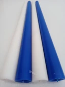 qosrix Yılbaşı Özel Serisi 4'lü Beyaz Mavi Şamdan Doğal Kokulu Soya Mumu Yeni Yıl Noel Uzun Çubuk Konik Mum thumbnail 3