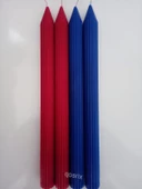 qosrix Yılbaşı Özel Serisi 4'lü Kırmızı Mavi Şamdan Doğal Kokulu Soya Mumu Yeni Yıl Noel Uzun Çubuk Konik Mum thumbnail 4