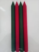 qosrix Yılbaşı Özel Serisi 4'lü Kırmızı Yeşil Şamdan Doğal Kokulu Soya Mumu Yeni Yıl Noel Uzun Çubuk Konik Mum thumbnail 2