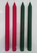 qosrix Yılbaşı Özel Serisi 4'lü Kırmızı Yeşil Şamdan Doğal Kokulu Soya Mumu Yeni Yıl Noel Uzun Çubuk Konik Mum thumbnail 1