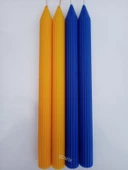 qosrix Yılbaşı Özel Serisi 4'lü Sarı Mavi Şamdan Doğal Kokulu Soya Mumu Yeni Yıl Noel Uzun Çubuk Konik Mum thumbnail 5