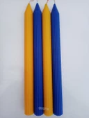 qosrix Yılbaşı Özel Serisi 4'lü Sarı Mavi Şamdan Doğal Kokulu Soya Mumu Yeni Yıl Noel Uzun Çubuk Konik Mum thumbnail 3