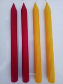 qosrix Yılbaşı Özel Serisi 4'lü Sarı Kırmızı Şamdan Doğal Kokulu Soya Mumu Yeni Yıl Noel Uzun Çubuk Konik Mum thumbnail 1