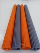 qosrix Yılbaşı Özel Serisi 4'lü Turuncu Gri Şamdan Doğal Kokulu Soya Mumu Yeni Yıl Noel Uzun Çubuk Konik Mum thumbnail 4