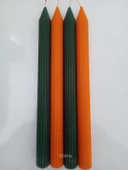 qosrix Yılbaşı Özel Serisi 4'lü Turuncu Yeşil Şamdan Doğal Kokulu Soya Mumu Yeni Yıl Noel Uzun Çubuk Konik Mum thumbnail 2