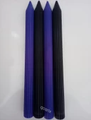 qosrix Yılbaşı Özel Serisi 4'lü Siyah Mor Şamdan Doğal Kokulu Soya Mumu Yeni Yıl Noel Uzun Çubuk Konik Mum thumbnail 2