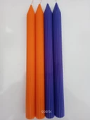 qosrix Yılbaşı Özel Serisi 4'lü Turuncu Mor Şamdan Doğal Kokulu Soya Mumu Yeni Yıl Noel Uzun Çubuk Konik Mum thumbnail 5