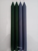 qosrix Yılbaşı Özel Serisi 4'lü Yeşil Gri Şamdan Doğal Kokulu Soya Mumu Yeni Yıl Noel Uzun Çubuk Konik Mum thumbnail 4