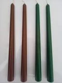 qosrix Yılbaşı Özel Serisi 4'lü Yeşil Kahverengi Şamdan Doğal Kokulu Soya Mumu Yeni Yıl Noel Uzun Çubuk Konik Mum thumbnail 1