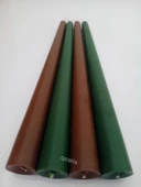 qosrix Yılbaşı Özel Serisi 4'lü Yeşil Kahverengi Şamdan Doğal Kokulu Soya Mumu Yeni Yıl Noel Uzun Çubuk Konik Mum thumbnail 3