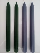 qosrix Yılbaşı Özel Serisi 4'lü Yeşil Gri Şamdan Doğal Kokulu Soya Mumu Yeni Yıl Noel Uzun Çubuk Konik Mum thumbnail 1