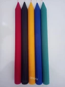 qosrix 5'li Çok 5 Renkli Şamdan Mumu 1. Kalite Soya Doğal Vanilya Kokulu Uzun Çubuk Konik Mum Dekoratif thumbnail 1