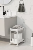 Mithra Life 2 Katlı Tekerlekli Tezgah Altı Beyaz Banyo Mutfak Rafı MIT1119 - 3