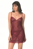 Aria's Closet Bordo Kısa Jakarlı Gecelik - 2