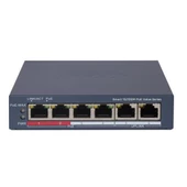 HIKVISION 4port 30w FULL PoE DS-3E1106P-EI/M 10/100 2-Uplınk Yönetilemez Switch Metal - 1