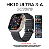 HK10 Ultra 3-A Amoled Ekran Watch 10 Serisi Akıllı Saat Yapay Zeka Bildirim Okuma Çağrı Cevaplama Tüm Modellerle Uyumlu - 1