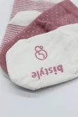 Bistyle 3'Lü Puanlı Kaymaz Penye Soket Çorap 10108 Pudra - 3