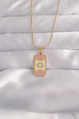 316L Çelik Gold Renk Karışık Mineli Ay Figür Tarot Kolye - TJ-BKO9036 - 1