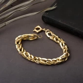 Örgülü 14 Ayar Altın Hallow Bileklik thumbnail 3