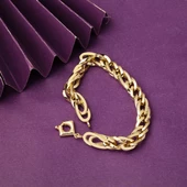 Örgülü 14 Ayar Altın Hallow Bileklik thumbnail 2