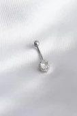 316L Cerrahi Çelik Zirkon Taşlı Kadın Göbek Piercing - TJ-PR1208 - 1