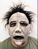 Siyah Saçlı Michael Myers Lateks Yüze Tam Yapışan Et Maske Korku Maskesi - 1