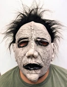 Siyah Saçlı Michael Myers Lateks Yüze Tam Yapışan Et Maske Korku Maskesi - 1