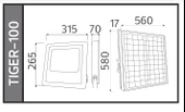 HOROZ Tiger 100W Solar Ledli Projektör 6400K Beyaz Işık - 2